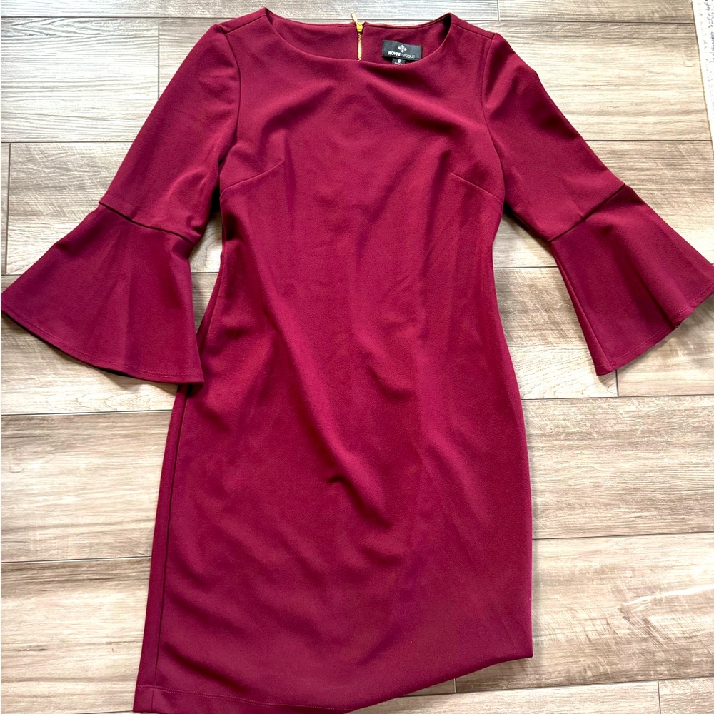 Knee Length Maroon Dresss